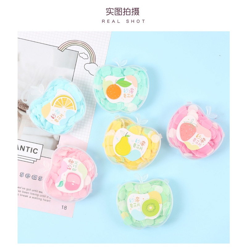 Combo 3 hộp xà bông giấy rửa tay diệt khuẩn hình trái táo thơm tho tiện dụng trọng lượng 27g Viên viên store