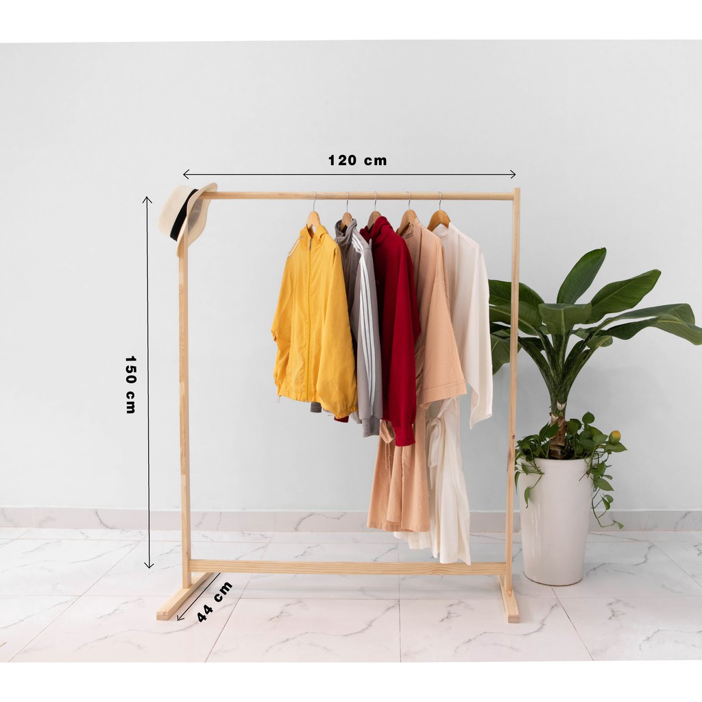 [SIZE LỚN 1 MÉT 2] GIÁ TREO QUẦN ÁO THANH ĐƠN MÀU TỰ NHIÊN - SINGLE HANGER NATURAL - NỘI THẤT HOMESTAY | BigBuy360 - bigbuy360.vn