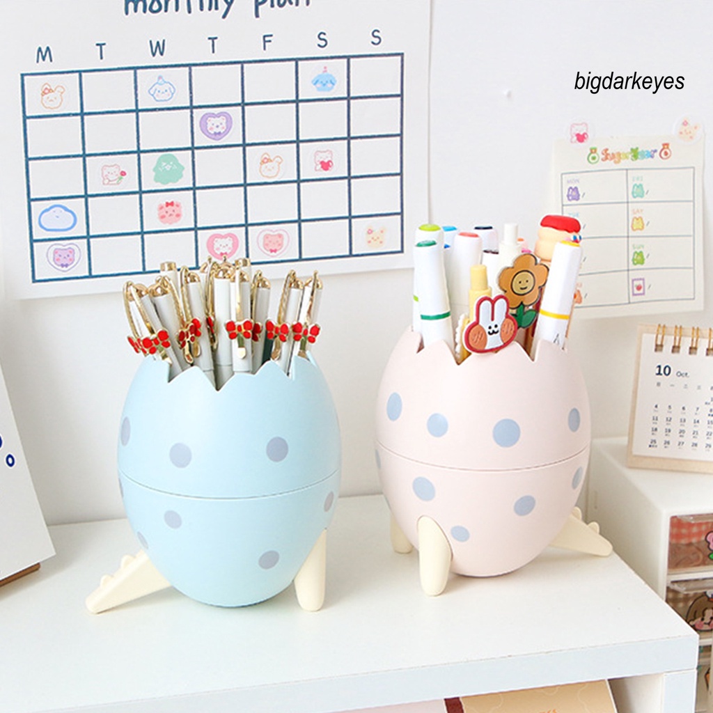 Giá Đỡ Bút Hình Quả Trứng Khủng Long Đáng Yêu Bằng Nhựa Sức Chứa Lớn Dành Cho Gia Đình
