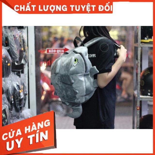 Balo khủng long vải nhung mịn cỡ to màu xám