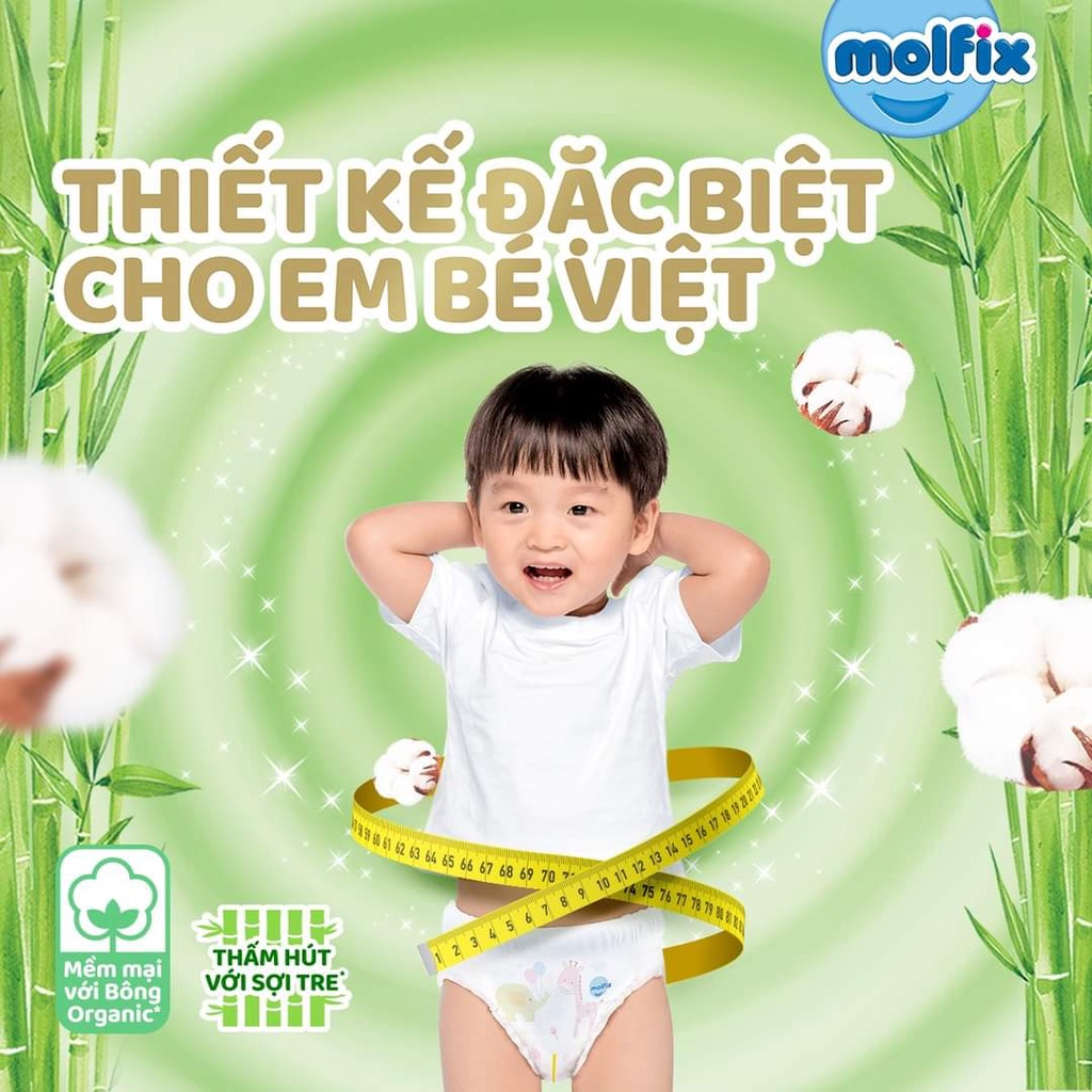 Tã/Bỉm Quần/Dán Molfix Thiên Nhiên Ultra Size S88/M84/L76/XL70/XXL64/XXXL30