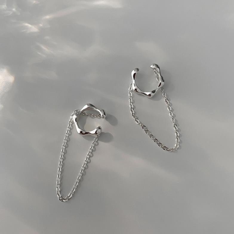 (055) Kẹp Vành Tai Tròn Kết Hợp Dây Đơn Nổi Bật Thanh Lịch ❣