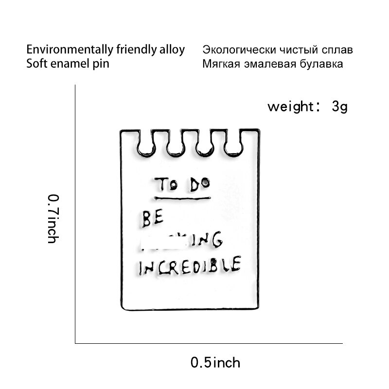 Ghim cài áo QIHE JEWELRY hình câu trích dẫn thời trang dành cho nam nữ