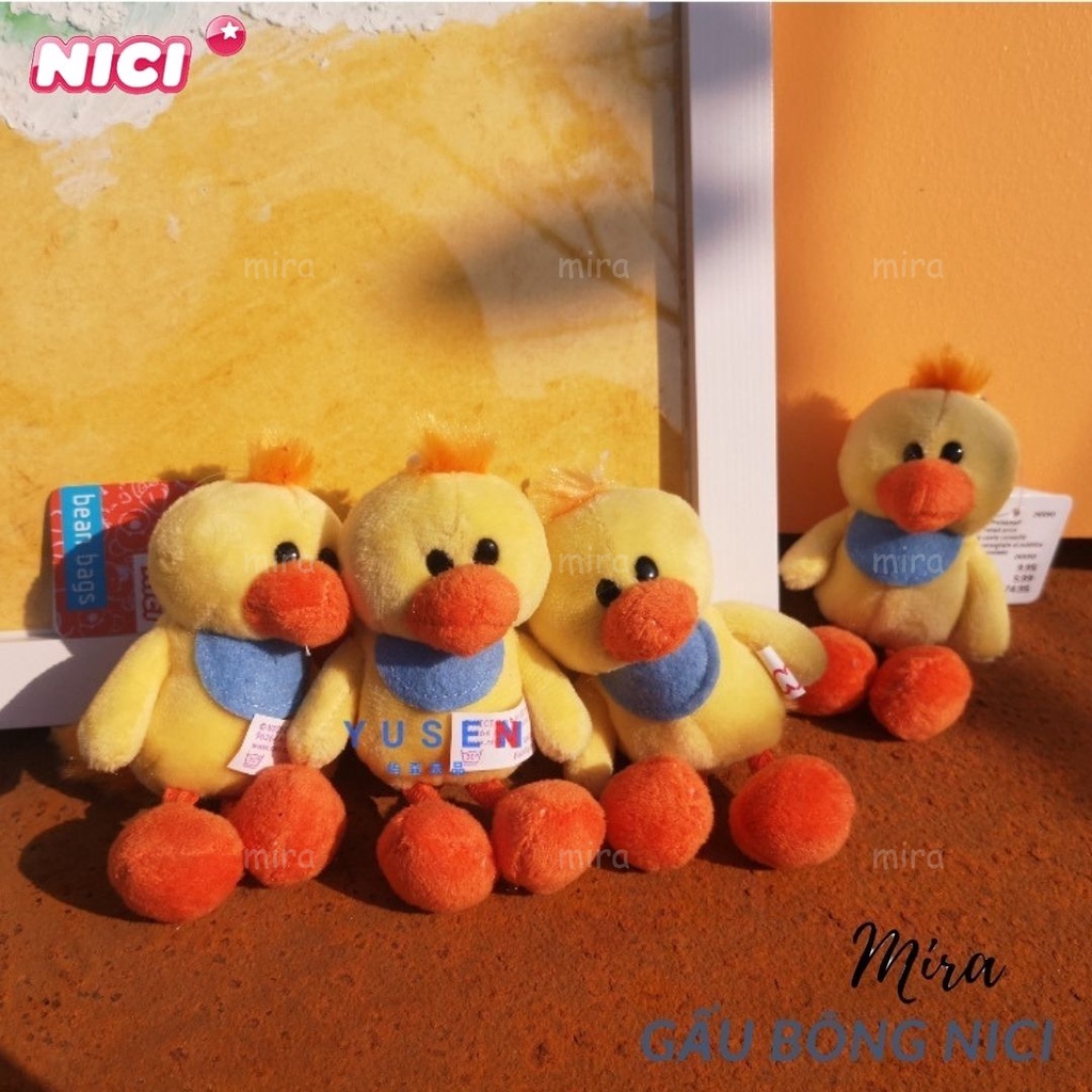 Móc Khóa Gấu Bông Mini - Hình GÀ CON Đeo Cặp, Treo Balo Thương hiệu NICI Quà Sinh Nhật Cho Nữ 10cm MIRA-GB28007