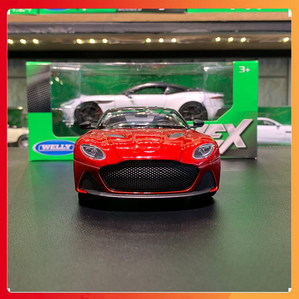 Xe mô hình Aston Martin DBS Superleggera tỉ lệ 1:24 Welly màu đỏ