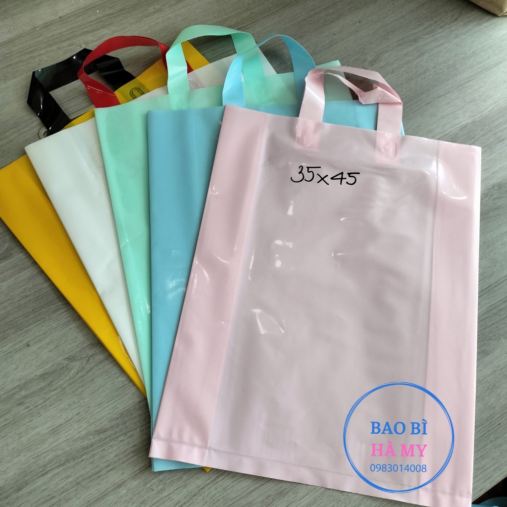 1KG Túi PE ép quai xách có sẵn nhiều màu size 24x34cm đến 35x45cm