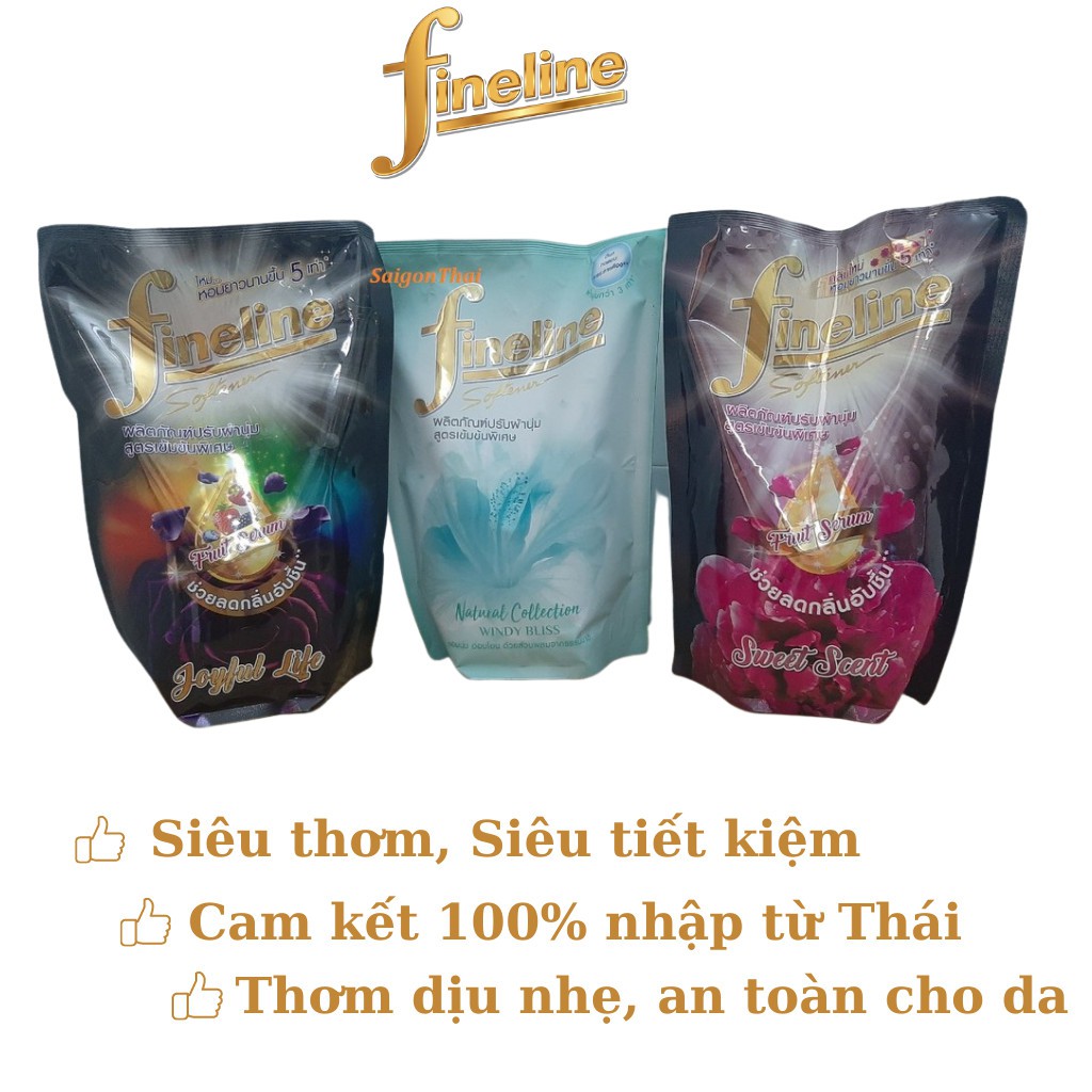 (SGT) Túi Nước Xả Vải Fineline Đậm Đặc 1400ml (Thái Lan)