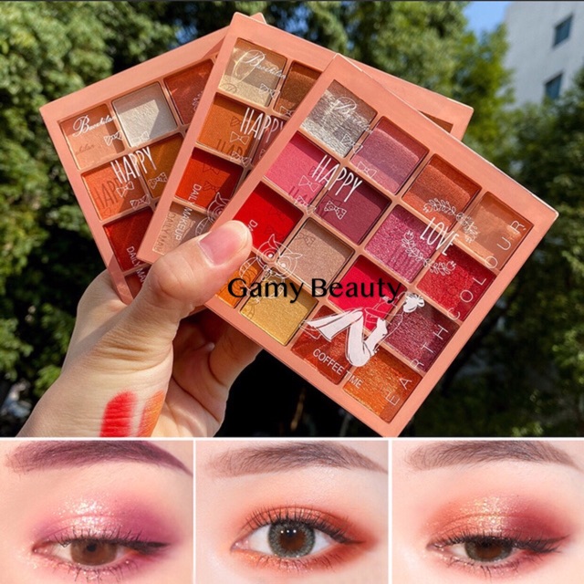 🍑 Bảng Phấn Nhũ Mắt EARTH COLOUR 16 Ô Hàng Nội Địa Trung