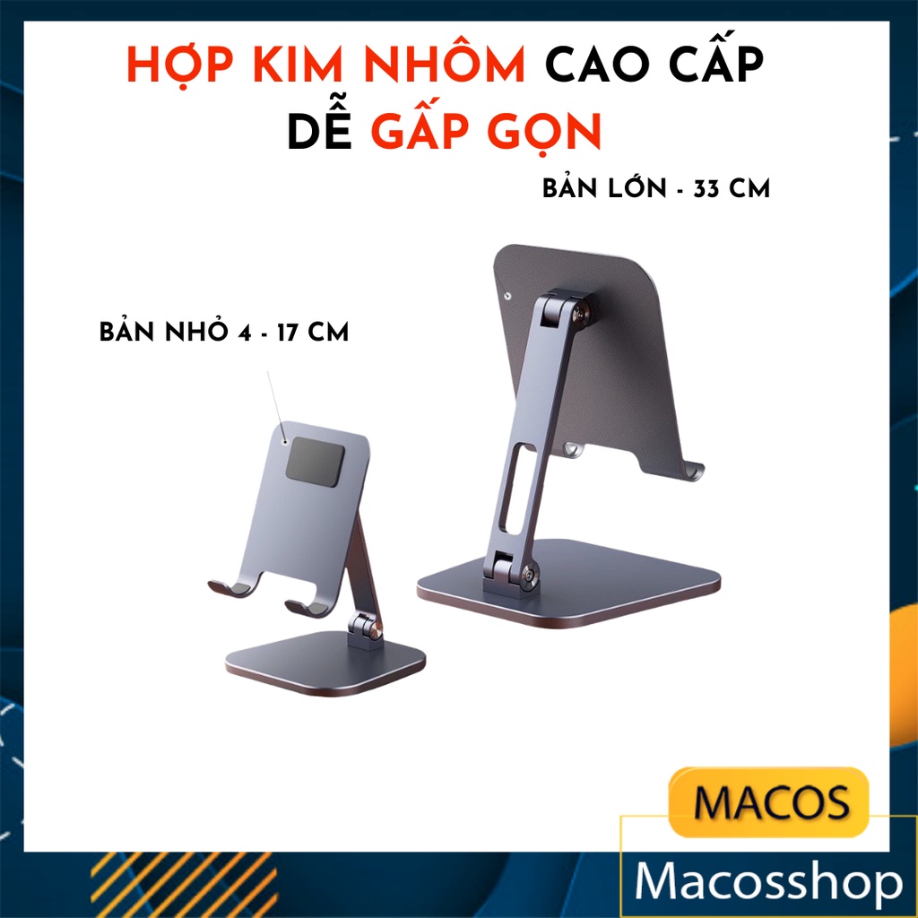 Giá đỡ kệ nhôm để Ipad, máy tính bảng, điện thoại - Hợp kim cao cấp, chắc chắn, chất lượng hoàn thiện toàn mỹ (AG03)