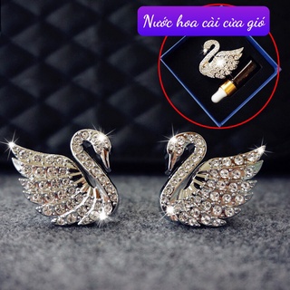 SET 2 thiên nga cài cửa gió xe ô tô kèm tinh dầu thơm cao cấp- Trang trí xe hơi