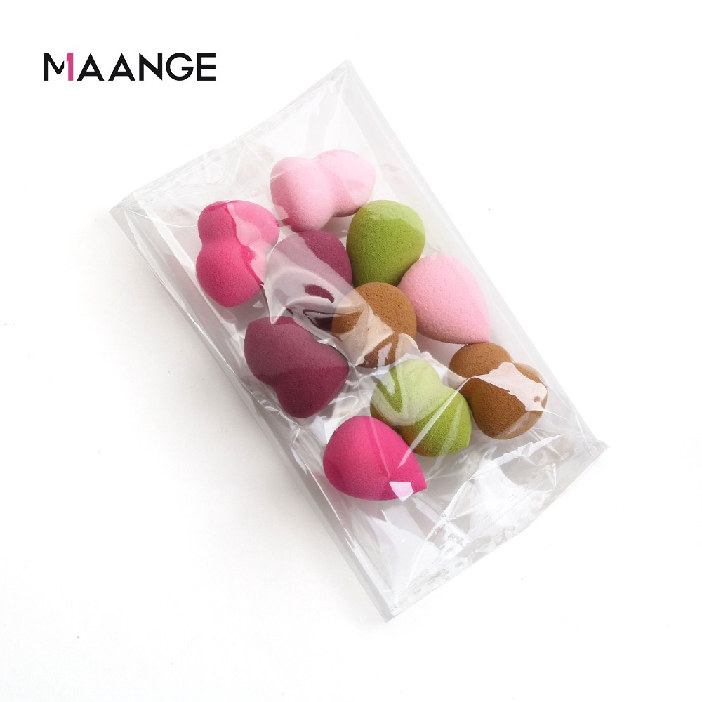 Set 10 bông phấn MAANGE trang điểm chuyên dụng chất lượng cao