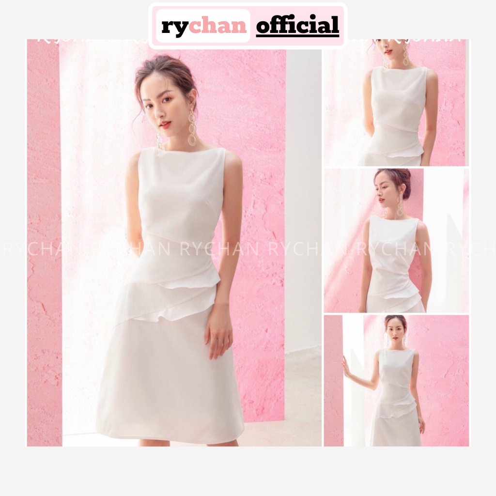 Đầm Xoè Dự Tiệc Trắng Đơn Giản - DX9960
