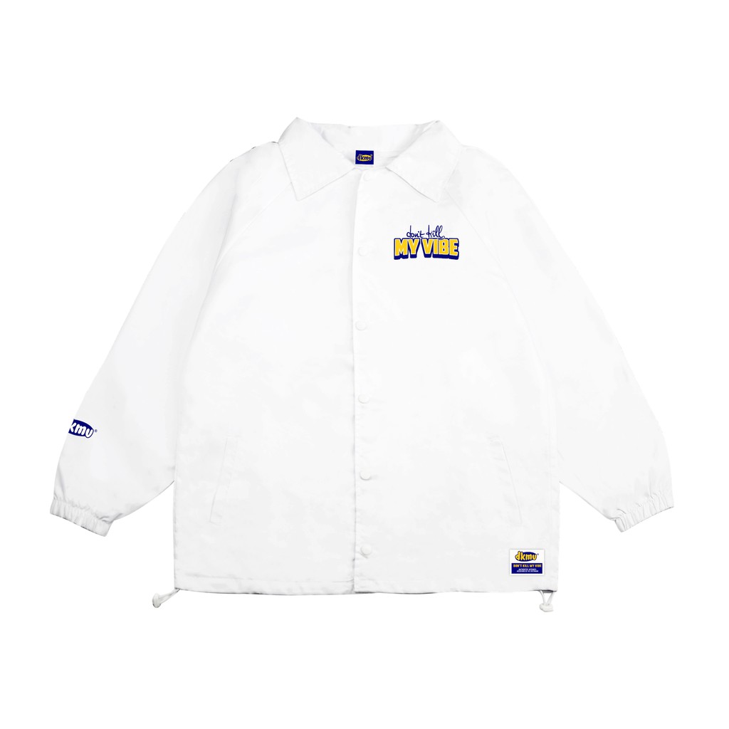 Áo khoác nữ Don't Kill My Vibe vải dù màu trắng, form rộng - Baseball Jacket