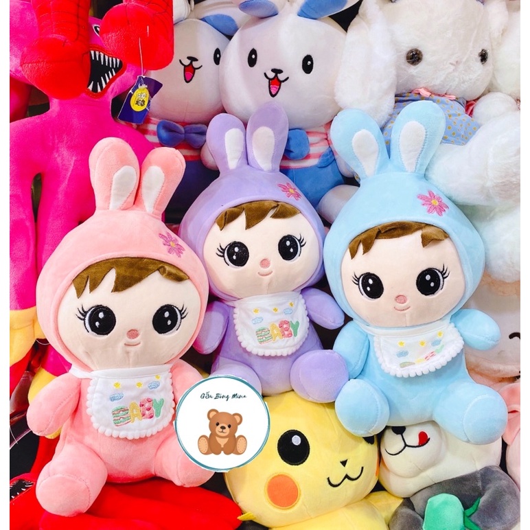 Gấu Bông Búp Bê Thỏ Đeo Yếm Dễ Thương Cho Bé - Gấu Bông Mina