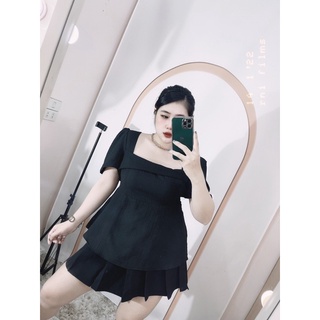 [MÚP BIGSIZE 60-100KG] Áo kiểu cổ vuông chất xốp