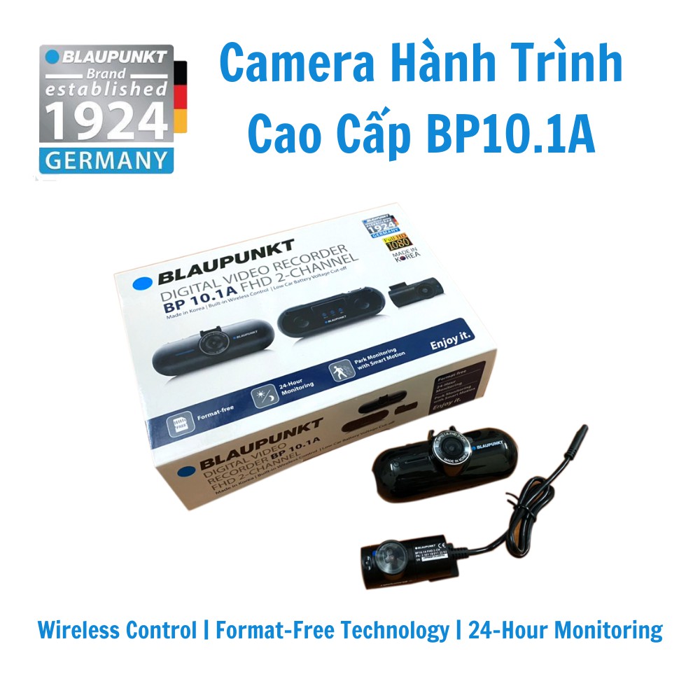 Camera hành trình ô tô Blaupunkt BP10.1A có Wifi, GPS, hoạt động 24/24 ngay cả khi xe tắt máy