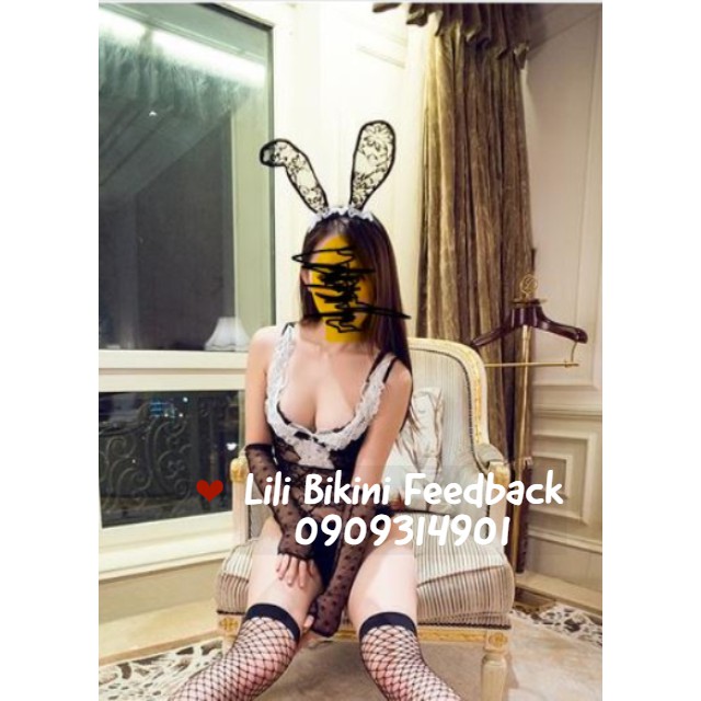 (Có sẵn, hình thật) Cosplay thỏ Bunny đen kèm tai và bao tay, cosplay hoá trang Halloween, Noel Giáng sinh