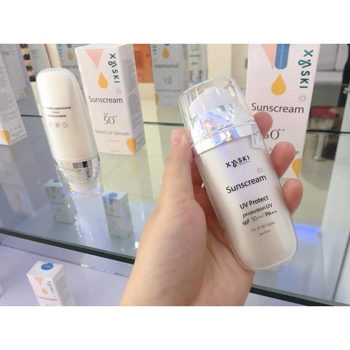 ❤️❤️ FREESHIP ❤️❤️ Kem Chống Nắng Bảo Vệ Và Dưỡng Trắng Da Toàn Thân XASKI SPF 50++ Không Gây Nhờn Rít Số 1 Nhật Bản