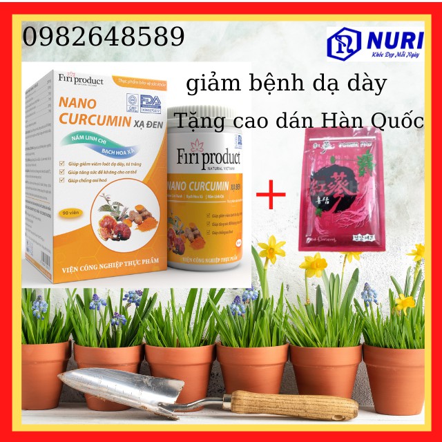 NaNo CurCuMin Xạ Đen, Tinh Bột Nghệ Giảm Loét Dạ Dày, Oxy Hóa,Đẹp Da