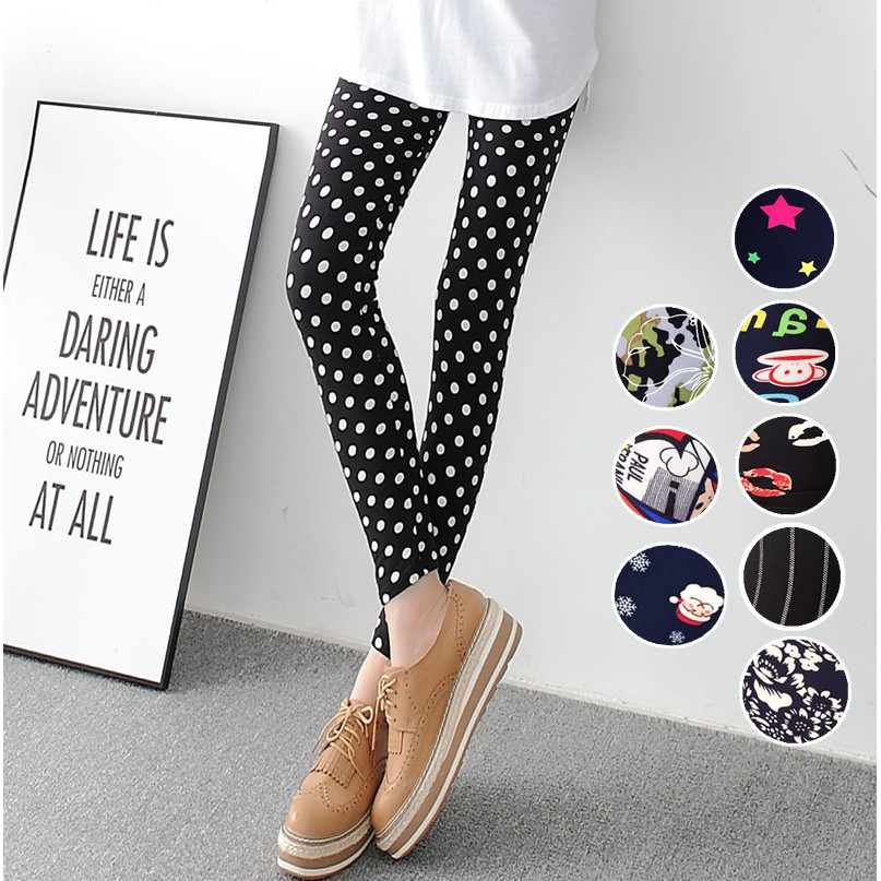 Quần Legging Lưng Cao Hoạ Tiết Hoạt Hình Cho Phái Nữ