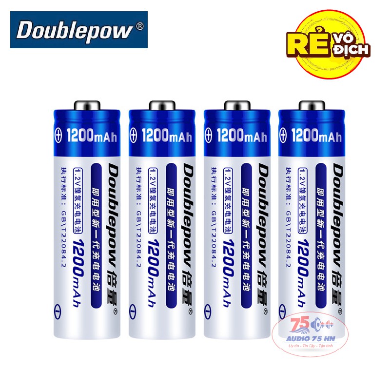 {Chính hãng} Pin sạc Doublepow AA 1200mAh lắp MIC,máy đo huyết áp, điều khiển...