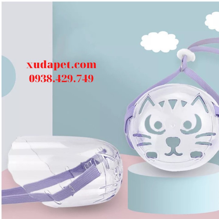 [MUA NHIỀU GIẢM GIÁ] Rọ Mõm Cho Mèo Chống Cắn Liếm Thoáng Khí Cho Mèo Xudapet, Nhựa PP cao cấp - Xudapet - SP000621