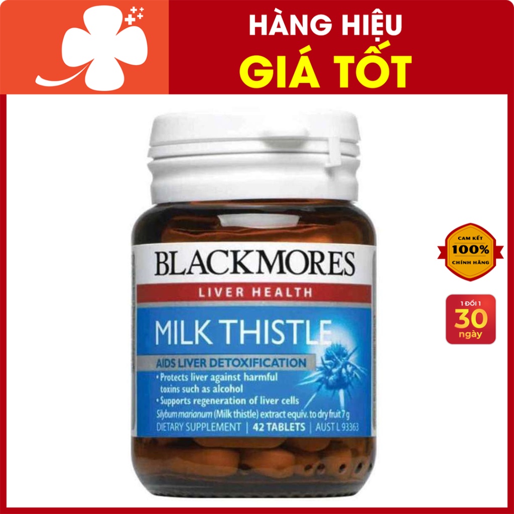 Viên giải độc gan Milk Thistle Blackmore - hỗ trợ tăng cường chức năng gan, giúp thải độc gan (lọ 42 viên)