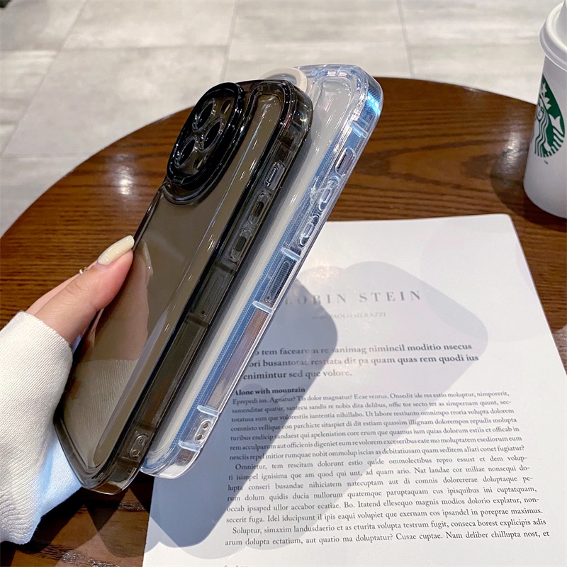 Ốp Điện Thoại Mềm Trong Suốt Có Giá Đỡ Vô Hình Cho iPhone 11 12 13 Pro Max