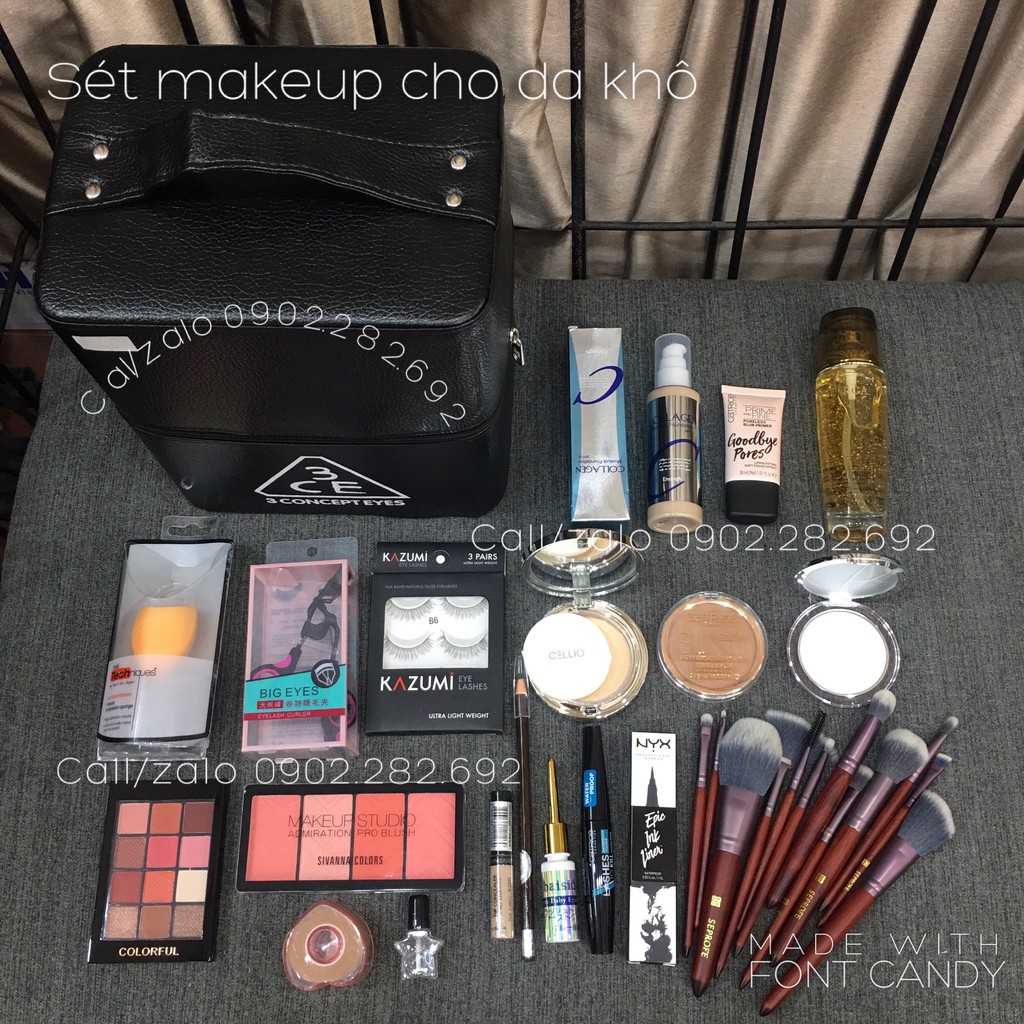Sét Đồ Makeup Cá Nhân Cho Da Thường, Da Dầu, Da Khô, Da Hỗn Hợp, Da Nhạy Cảm