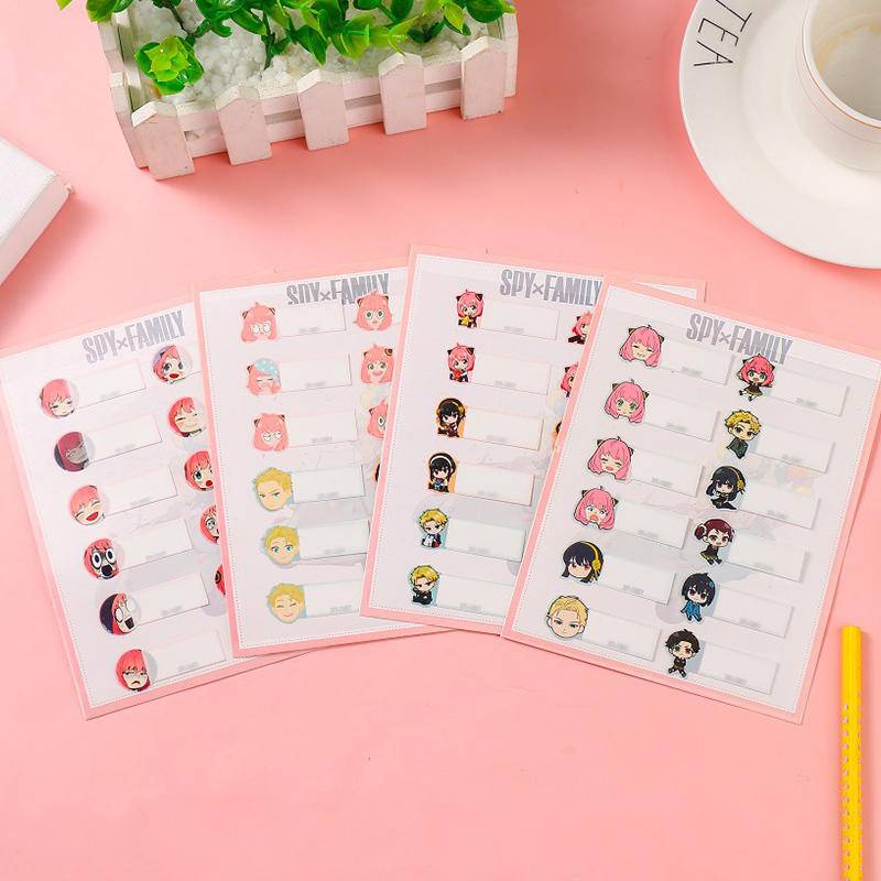 Set 12 Nhãn Dán Ghi Tên Họa Tiết Anime SPYxFAMILY Dành Cho Học Sinh