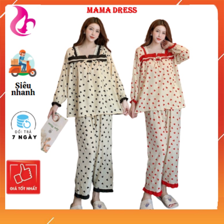Bộ đồ bầu hè thu ĐẸP GIÁ RẺ Bộ đồ sau sinh cho mẹ ở cữ CÓ KHÓA cho bé ti tiện lợi B12