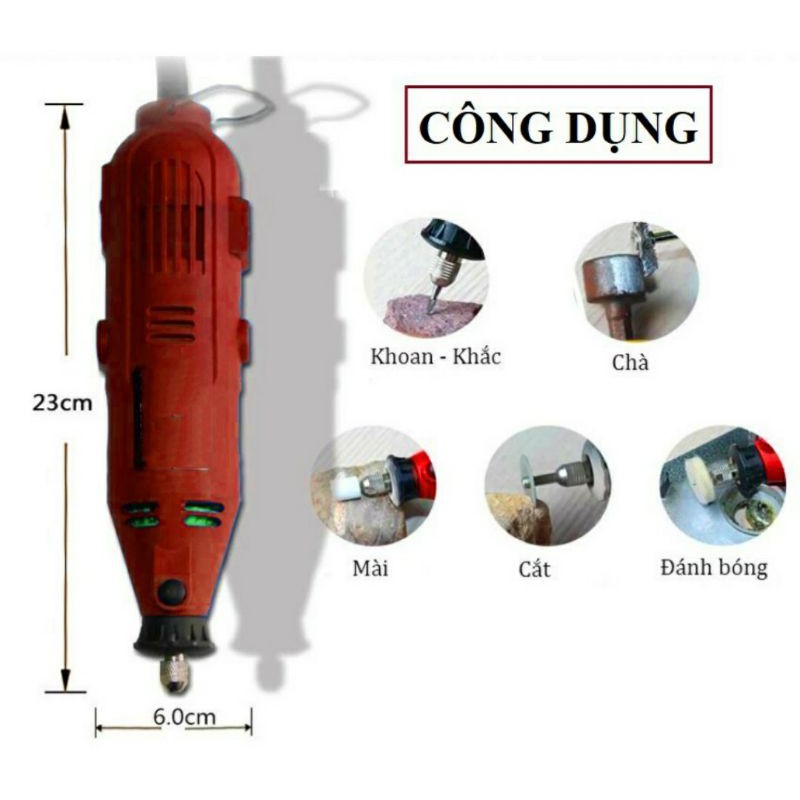 Máy khoan, mài, cắt mini đa năng  ACZ-6058, Công suất 180W, 6 tốc độ + bảo hành 6 tháng