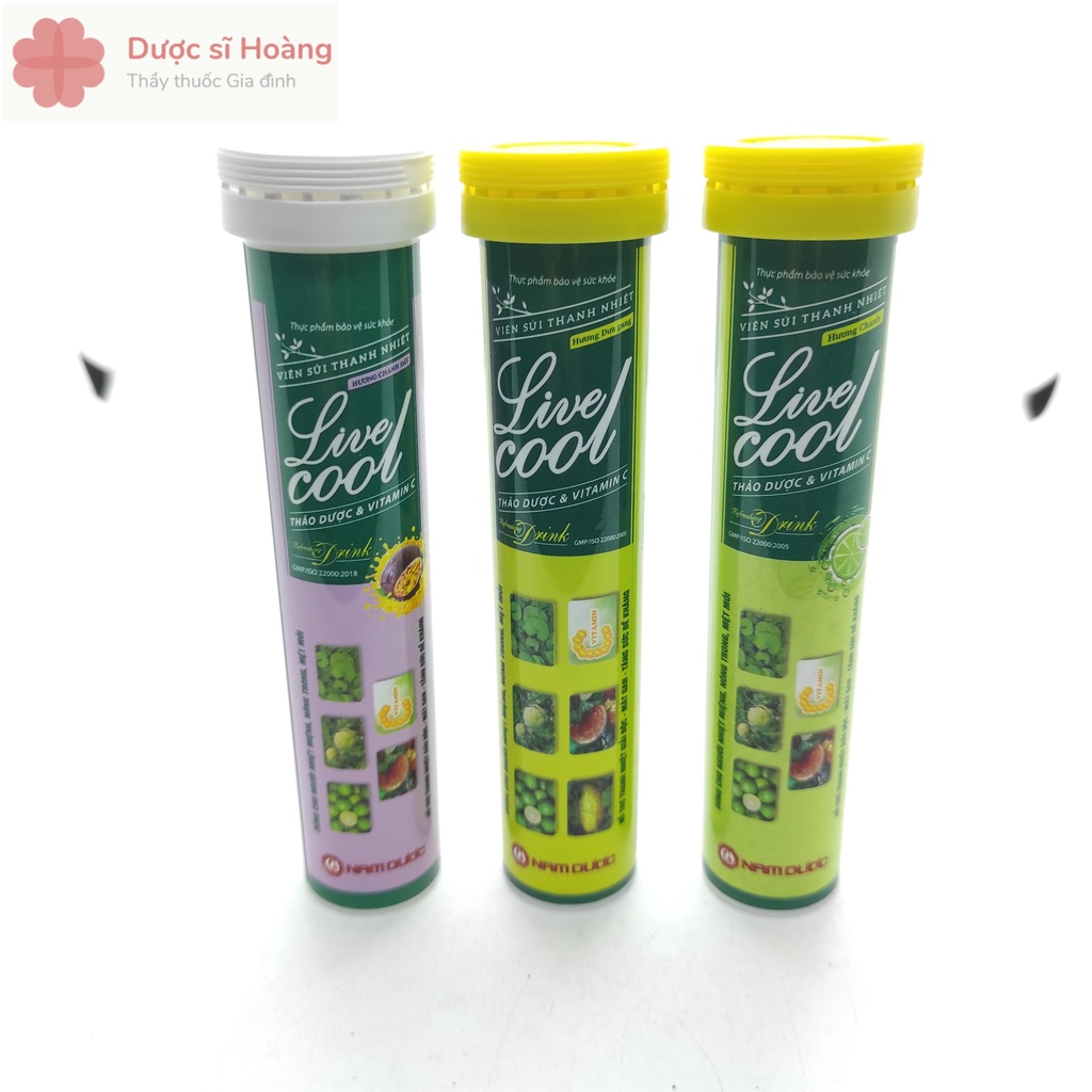 Viên sủi thanh nhiệt Livecool - Nam Dược - Dùng được cho người tiểu đường, ăn kiêng