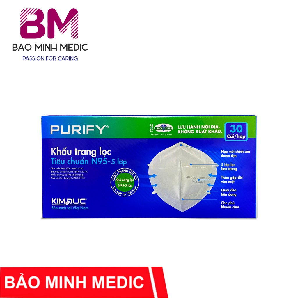 Khẩu trang chuẩn N95 5 lớp kháng khuẩn Purify, siêu lọc – Tập đoàn Kim Đức