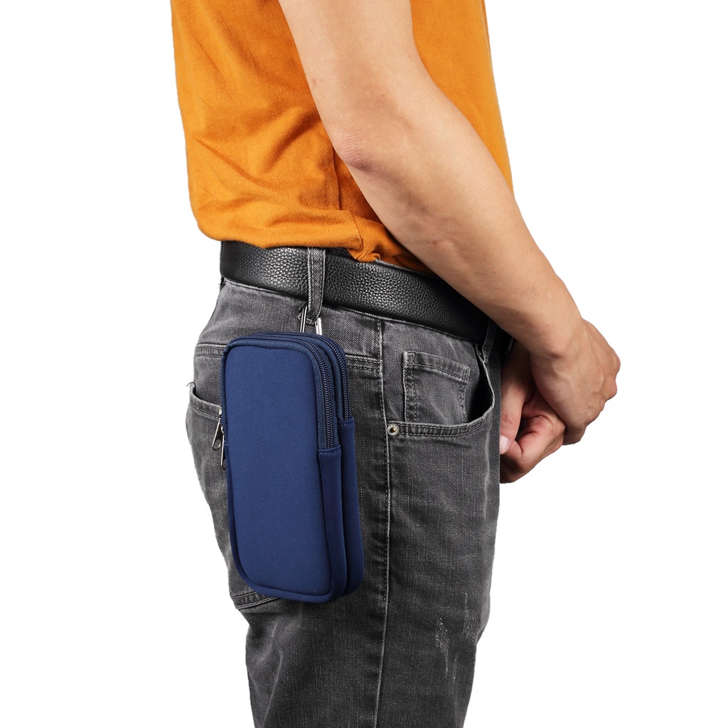 Đàn hồi nylon Túi điện thoại di động không thấm nước Túi đôi thắt lưng túi đeo cổ túi với dây dài / carabiner | BigBuy360 - bigbuy360.vn