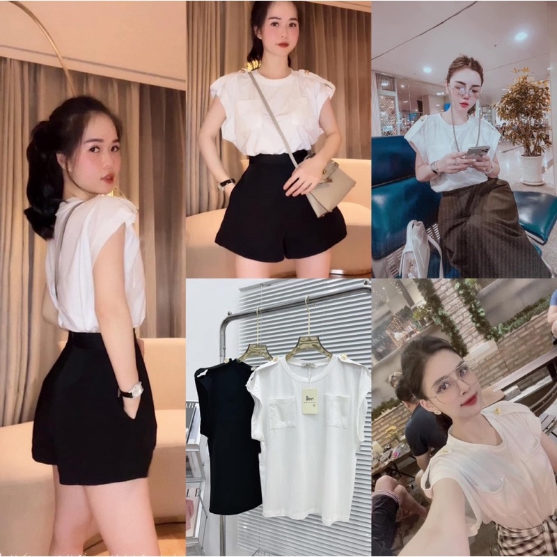 Áo thun túi hộp khuy vai siêu hot