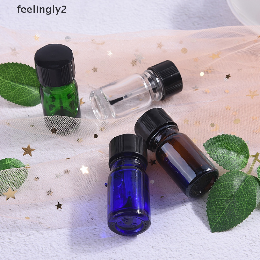 Lọ Đựng Gel Sơn Móng Tay Bằng Kính Trong Suốt 5ml 4 Màu Tùy Chọn Kèm Cọ Tiện Dụng