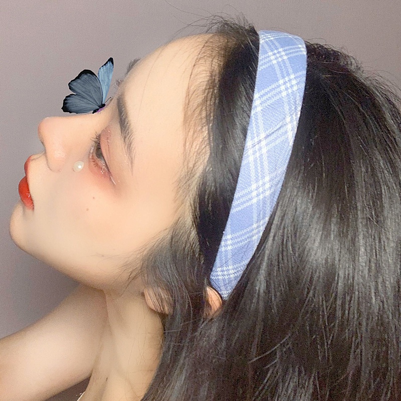 Dây Buộc Tóc In Họa Tiết Hoa Xanh Dương Phong Cách Hàn Quốc Thời Trang Cho Nữ