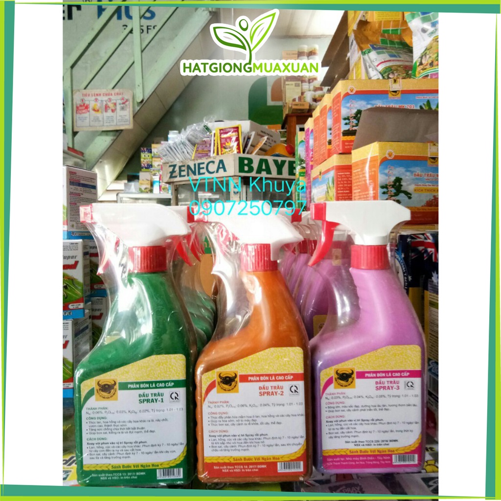 [SIEURE] Phân bón lá đầu trâu Spray 1 2 3 500ml hàng đẹp, phân phối chuyên nghiệp.