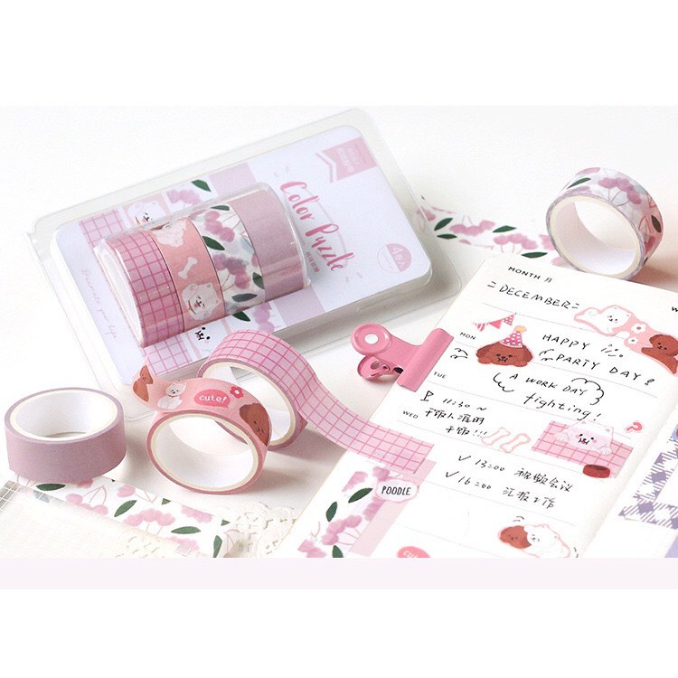 Set 4 cuộn washi tape cute