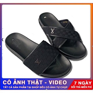 Dép nam lv quai ngang đế đúc quai dù hàng Fullbox.