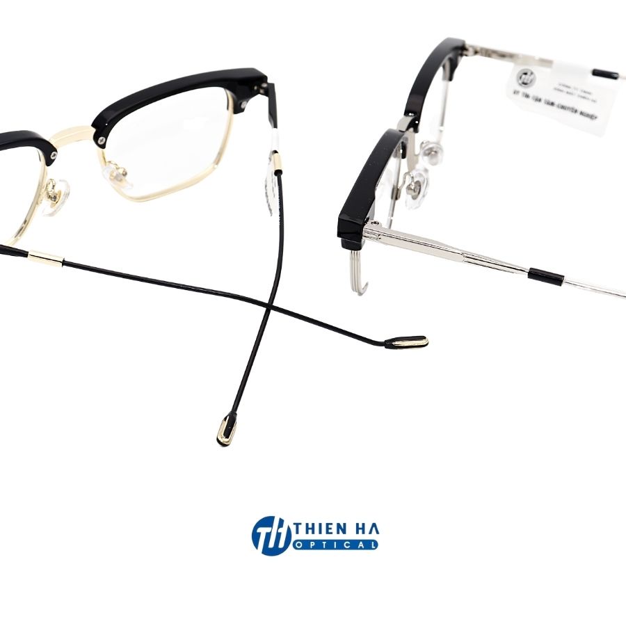 Gọng kính cận nam nữ THIÊN HÀ OPTICAL HAVANA  kiểu dáng unisex chất liệu nhựa ACETATE càng titan cao cấp ZS52010