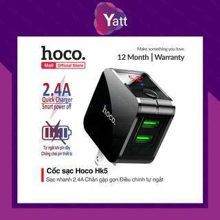 Cốc sạc nhanh hoco hk5/c15 tự ngắt thông minh khi đầy pin ✔2/3 cổng usb 2.4a