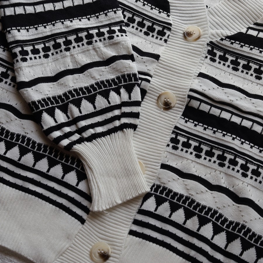 Áo khoác cardigan len nữ dài tay dệt kim thổ cẩm phong cách Hàn Quốc đẹp | BigBuy360 - bigbuy360.vn