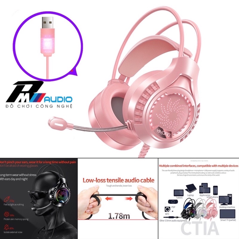 Tai nghe Chụp Tai Q7 Gaming Cao Cấp Có Mic Chống Ồn Led Đẹp, Dùng Cho PC Laptop chơi game nghe nhạc học online