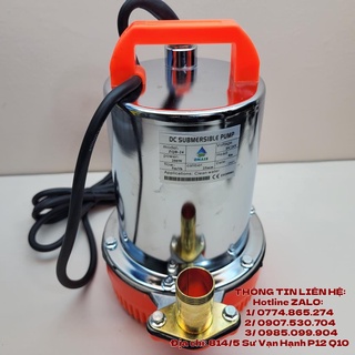 Bơm chìm vỏ Inox , vỏ Nhựa dùng nguồn DC, Ắc Quy 12V 24V công suất 180W hút đáy an toàn,hút chống ngập