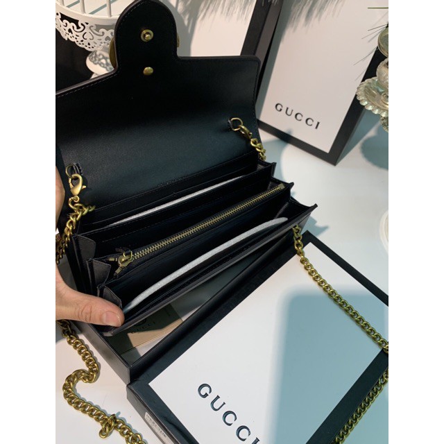 [Ảnh thật] Ví clutch cầm tay GUCCI flapbag SUPER‼️ fullbox ,card, túi vải logo GG màu đen