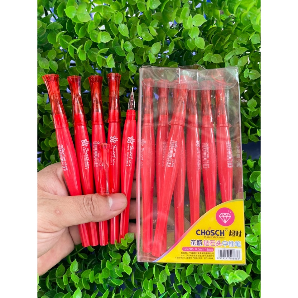 Hộp Bút Kim Cương Tím Xanh Đen Đỏ, Bút Nước Chosch CS-885