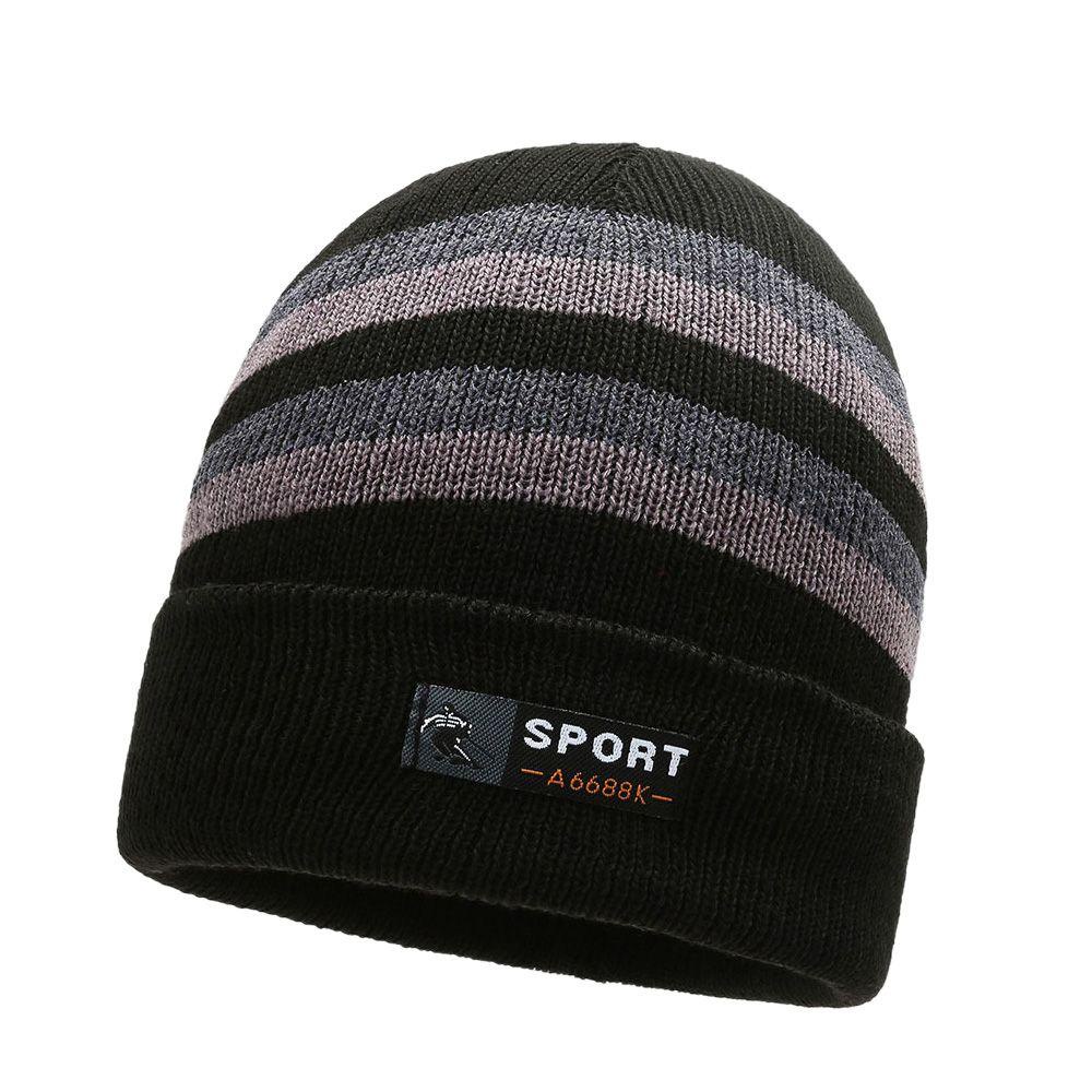 Mũ Len Beanie Sọc Ngang 4 Màu Dễ Thương