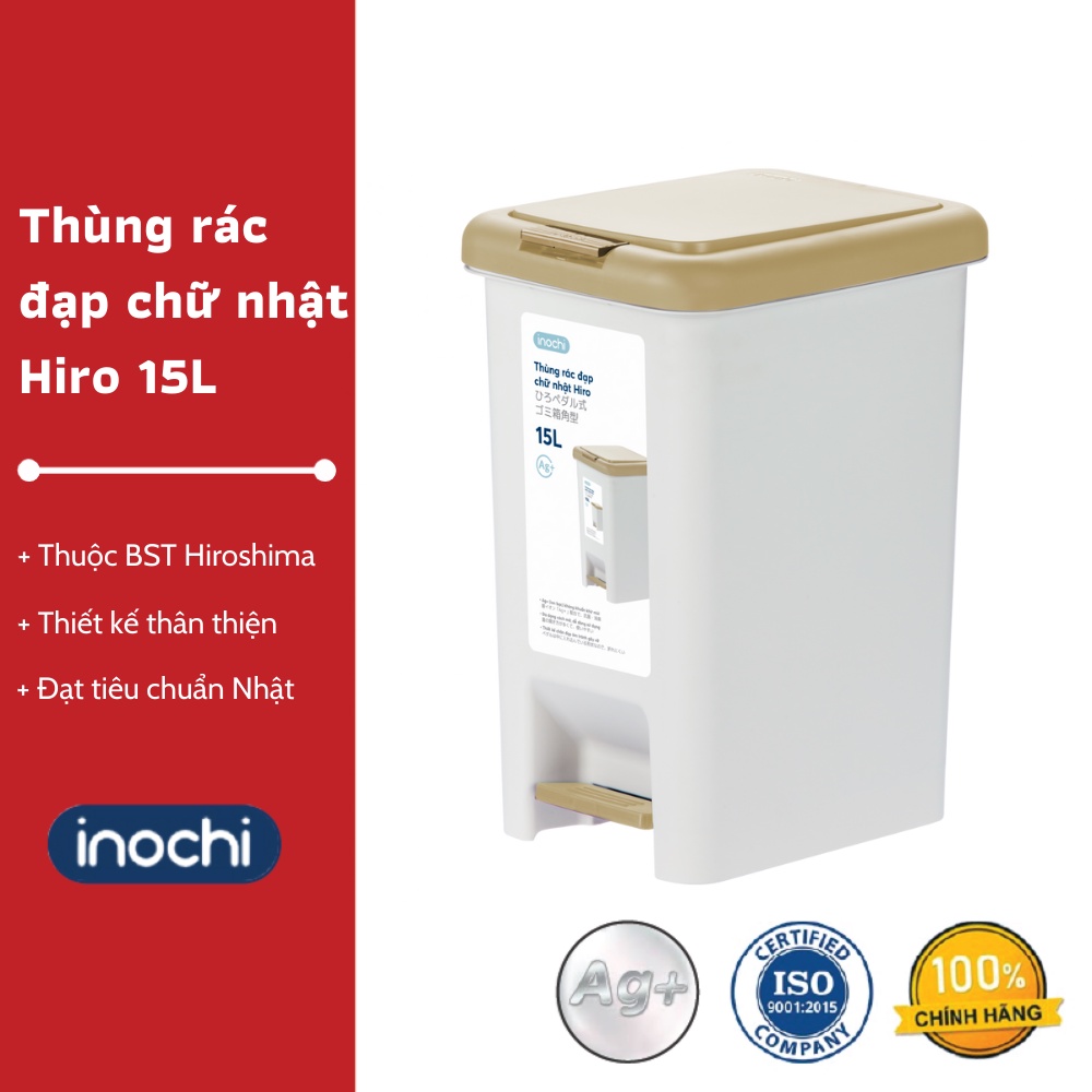 Thùng rác nhựa lật Hiro 15L - Thân thiện với môi trường, Thiết kế thông minh, Chất lượng Nhật Bản